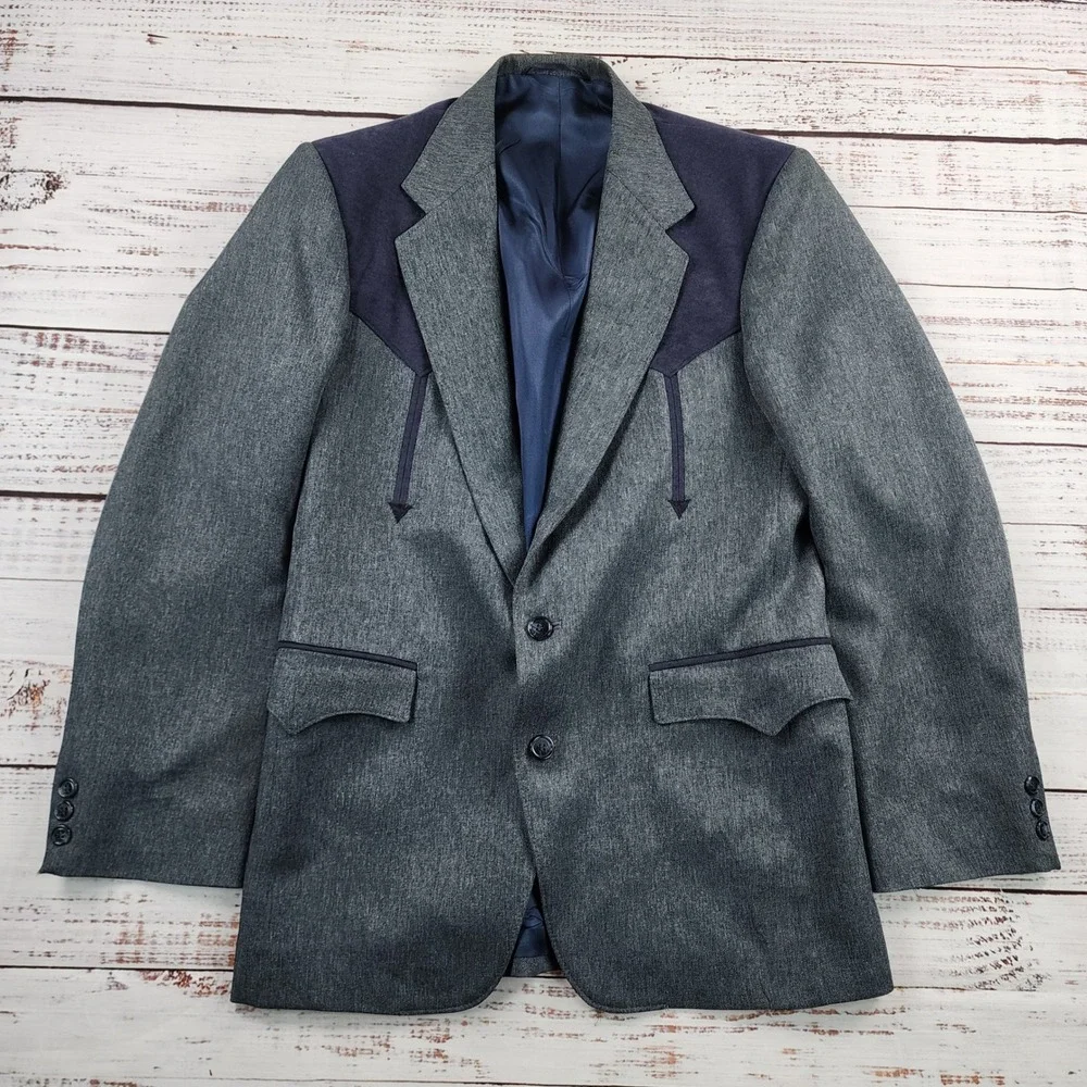 Circle S Boise Men's 38R Western Sport Coat Yoke Arrowhead Blazer Made in USA